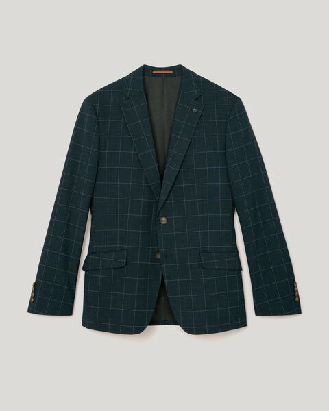 Sebastian Windowpane Check Tailored Jacket, Khaki Windowpane, hi-res